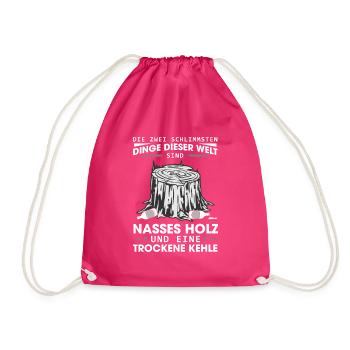 Nasses Holz Trockene Kehle Holzfäller Förster Bier - Turnbeutel - Fuchsia - Vorne