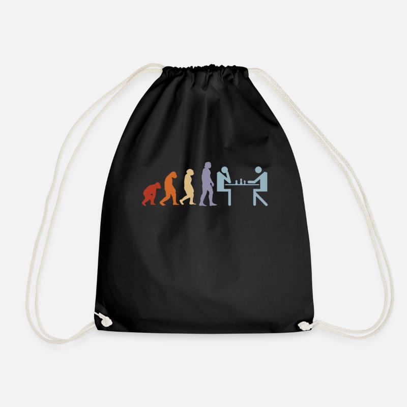 Chess board Chess game Chess pieces Chess game - Drawstring Bag - black