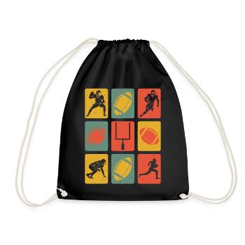 Retro American Football - Drawstring Bag - black - Front
