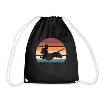 Teckel chien chien chien propriétaire de chien teckel chiot - Sac de sport léger - noir - Devant