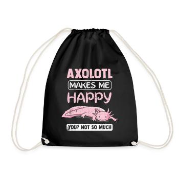 Axolotl Aquarium Cadeau amphibie Lurch Molch - Sac de sport léger - noir - Devant