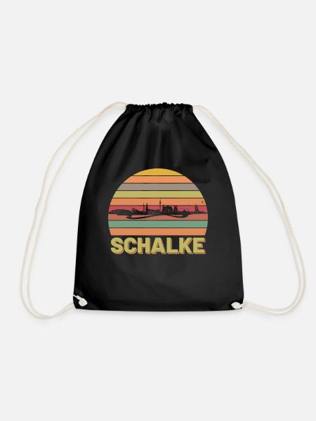 Gelsenkirchen Schalke Ruhrpott Retro Skyline - Turnbeutel - Schwarz