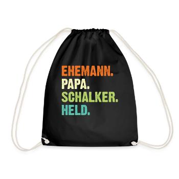 Gelsenkirchen Schalke Papa Vater Vatertag Geschenk - Turnbeutel - Schwarz - Vorne
