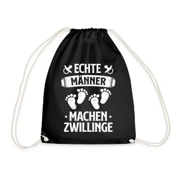 Echte Männer Machen Zwillinge Vater von Zwillingen - Turnbeutel - Schwarz - Vorne