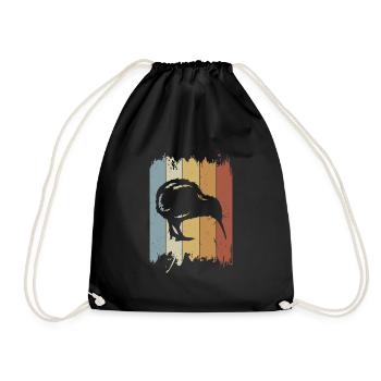 Kiwi Vogel Vintage Kiwi Vogel Liebhaber Vintage - Turnbeutel - Schwarz - Vorne