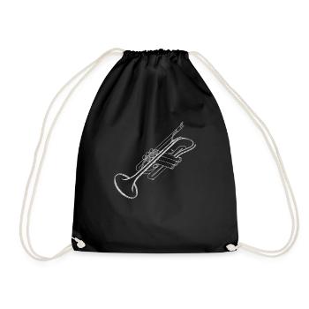 Trompette vintage pour musiciens de trompette - Sac de sport léger - noir - Devant