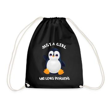 Just a Girl Who Loves Penguins - Drawstring Bag - black - Front