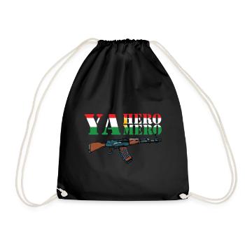 Kurdistan Flag Yamero Yahero Kurdish Meme - Drawstring Bag - black - Front