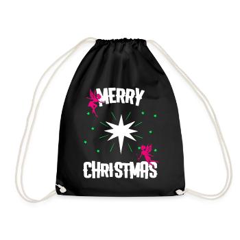 Weihnachten Weihnachten Weihnachten Weihnachten Weihnachten - Turnbeutel - Schwarz - Vorne
