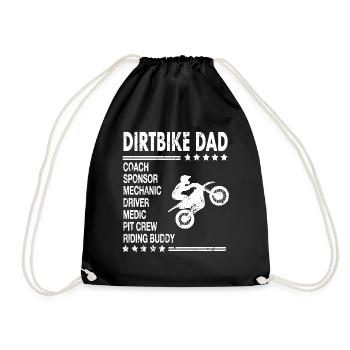 Dirtbike DAD Motocross Sponsor Coach Motorrad - Turnbeutel - Schwarz - Vorne
