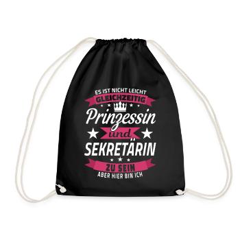 Sekretärin Geschenk Assistentin Bürohumor Büro - Turnbeutel - Schwarz - Vorne