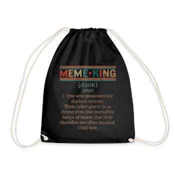 Meme King Noun Shirt, Meme King Definition - Drawstring Bag - black - Front