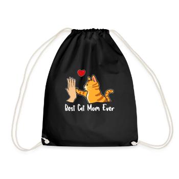 Best Cat Mom Ever - Drawstring Bag - black - Front