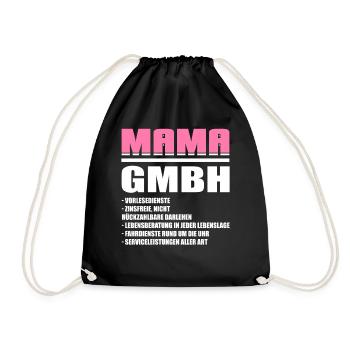 Mama GmbH Mutter Muttertag Geschenk - Turnbeutel - Schwarz - Vorne