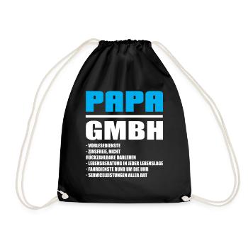 Papa GmbH - Lustige Väter Geschenkideen - Turnbeutel - Schwarz - Vorne