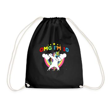 OMG J’ai 10 ans - Licorne Dab 10th Birthday Girl - Sac de sport léger - noir - Devant