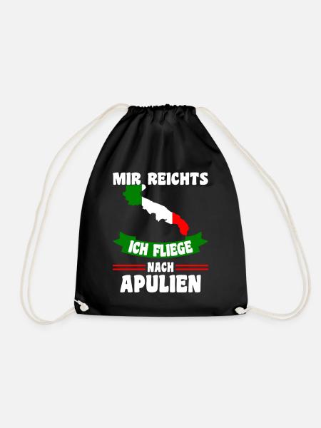 Mir reichts ich fliege nach Apulien - Turnbeutel - Schwarz