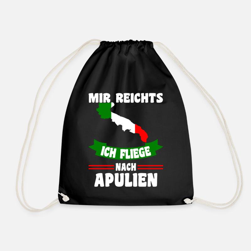 Mir reichts ich fliege nach Apulien - Turnbeutel - Schwarz