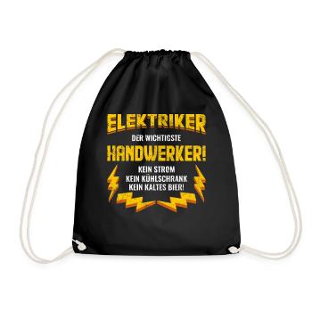 Elektriker Vintage | Lustige Elektriker Sprüche - Turnbeutel - Schwarz - Vorne