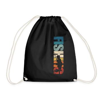 Fishing Rétro Vintage - Sac de sport léger - noir - Devant