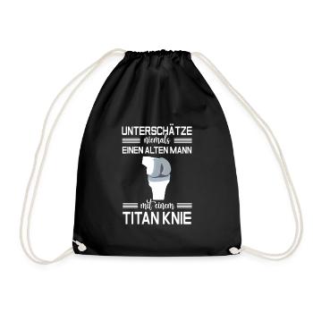 Unterschätze nie einen alten Mann mit Titan Knie - Turnbeutel - Schwarz - Vorne