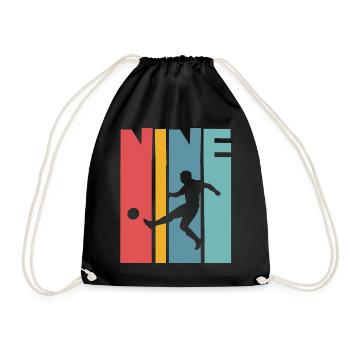Football 9 years children's birthday party - Drawstring Bag - black - Front