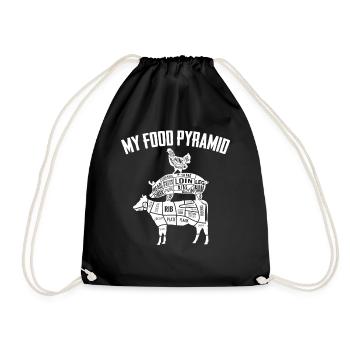 My Food Pyramide chair étiquetée - Sac de sport léger - noir - Devant