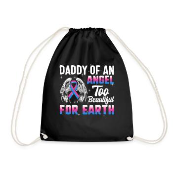 Papa d’un ange, perte de bébé de grossesse - Sac de sport léger - noir - Devant