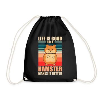 Hamster - Drawstring Bag - black - Front