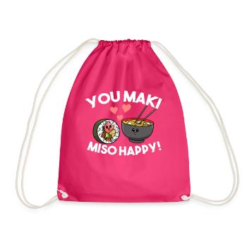 Sushi You Maki Miso Happy Kawaii Japan Noodle Soup - Turnbeutel - Fuchsia - Vorne