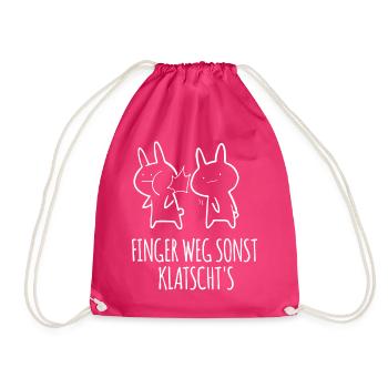 Kawaii Finger Weg Rabbit Otaku Anime Manga - Turnbeutel - Fuchsia - Vorne