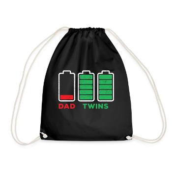 Père de jumeaux Batterie vide papa - Sac de sport léger - noir - Devant