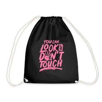Tu peux regarder, mais ne touche pas les mains des doigts - Sac de sport léger - noir - Devant