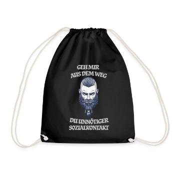 Geh mir aus dem Weg Wikinger Geschenk - Turnbeutel - Schwarz - Vorne