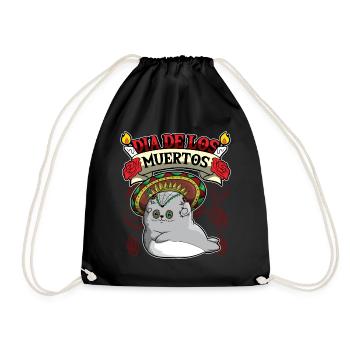 Dia De Los Muertos Animals Seal - Turnbeutel - Schwarz - Vorne