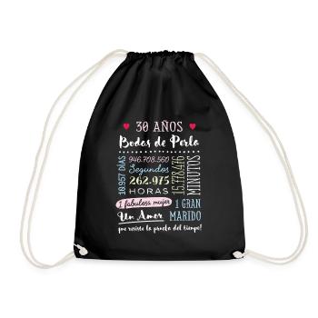 Regalo de 30 Aniversario Bodas de Perla - Turnbeutel - Schwarz - Vorne