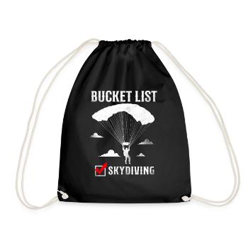 Bucket List Skydiving Vintage - Turnbeutel - Schwarz - Vorne