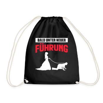 Junggesellenabschied | Bald unter neuer Führung - Turnbeutel - Schwarz - Vorne