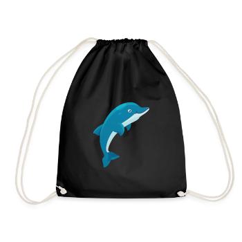 Delfin - Turnbeutel - Schwarz - Vorne
