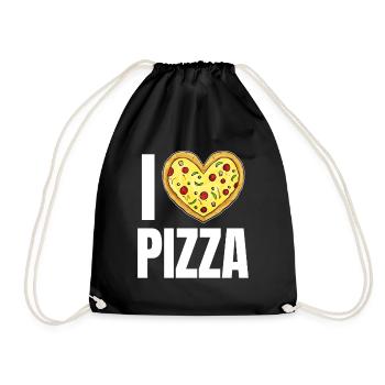 It's pizza time with delicious pizza - Drawstring Bag - black - Front