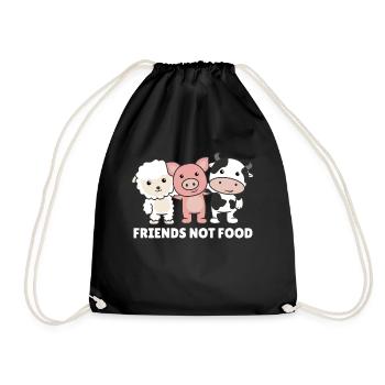 Friends not food vegan mouton vache - Sac de sport léger - noir - Devant