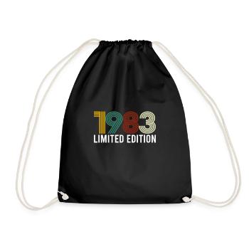 Vintage Limited Edition 1983 Birthday Birth Year - Drawstring Bag - black - Front