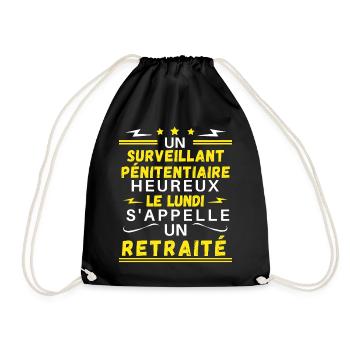 un surveillant pénitentiaire heureux .. retraité - Sac de sport léger - noir - Devant