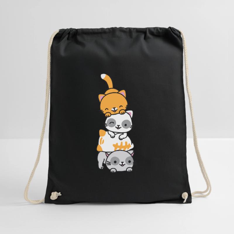 Cat Stack Kawaii Cats Cats Stack Drawstring Bag
