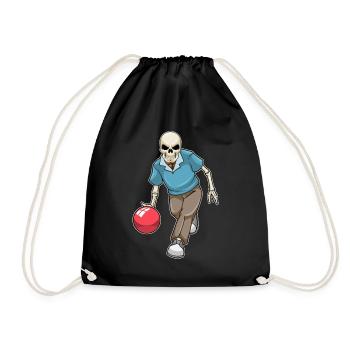 Skeleton Bowling Bowling Ball - Drawstring Bag - black - Front