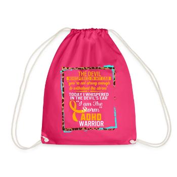 ADHS-Krieger, ich bin der Sturm, mentale Gesundheit Tee, - Turnbeutel - Fuchsia - Vorne