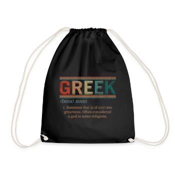 Greek Noun Shirt, Greek Definition Tee, Mythology - Drawstring Bag - black - Front