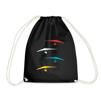 Hang gliders Delta gliders Aviation - Drawstring Bag - black - Front