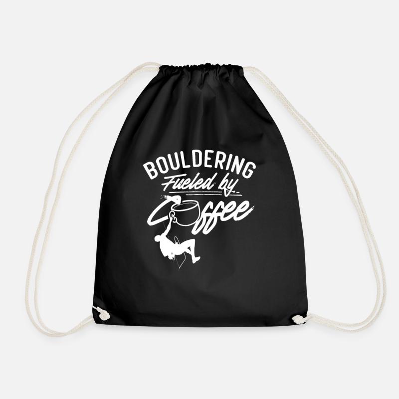 Bouldern Angetrieben durch Kaffee Boulderer - Turnbeutel - Schwarz