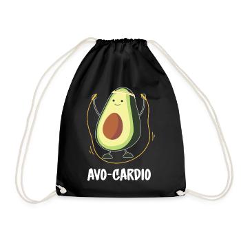 Avocardio Avo-Cardio Übung Fitness Fitness Avocado - Turnbeutel - Schwarz - Vorne